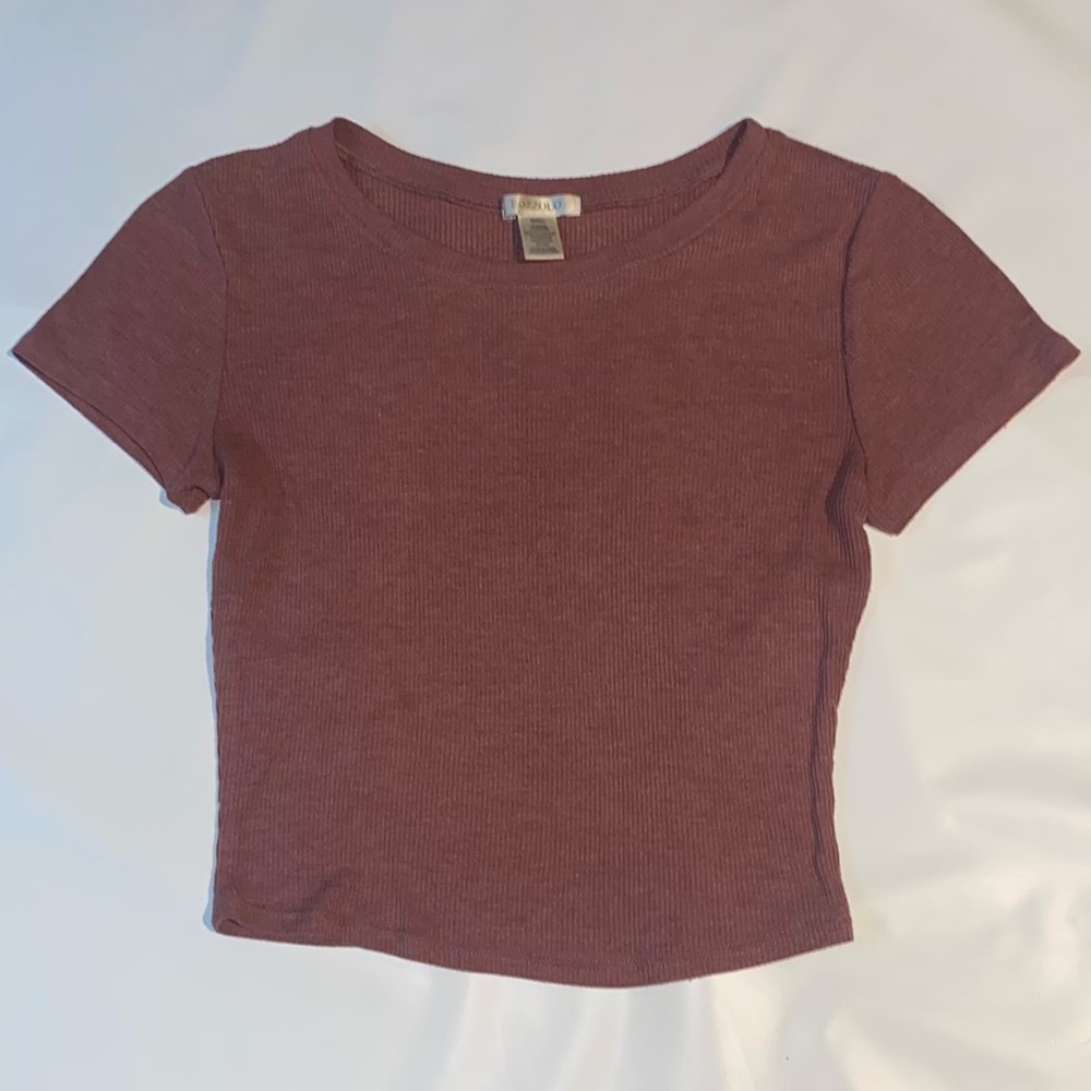 Bozzolo Pink Ribbed Crop Top